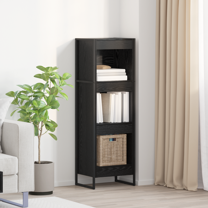 Bogskab Sort eg 40 x 30 x 121 cm Konstrueret træ