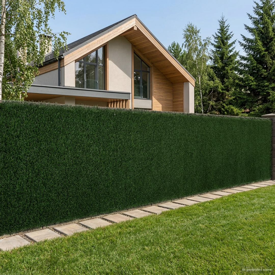 Kunstigt hegn Mørkegrøn 1,5 x 3 m PVC og Stål
