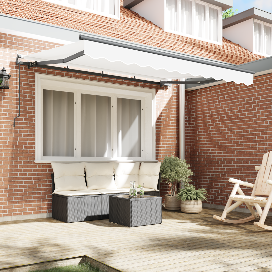Utrækkelig Markise Hvid 250 x 200 cm Stof
