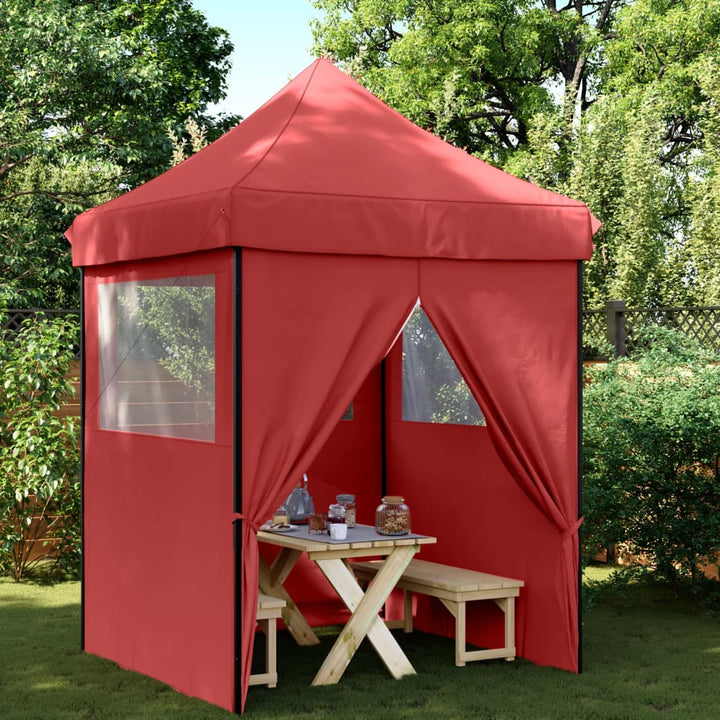 foldbart pop up-festtelt med 4 sidevægge bordeaux