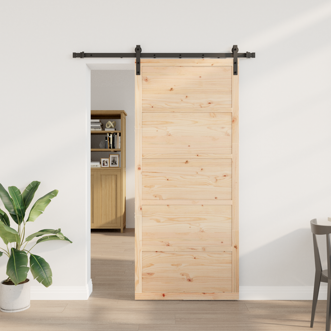Skydedør Naturfarvet 80 x 208 cm Massivt fyrretræ
