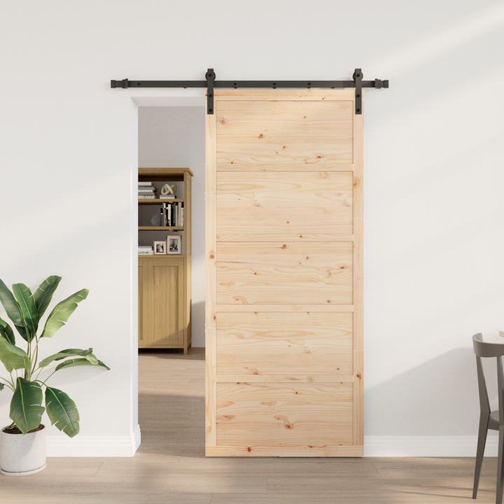 Skydedør Naturfarvet 80 x 208 cm Massivt fyrretræ
