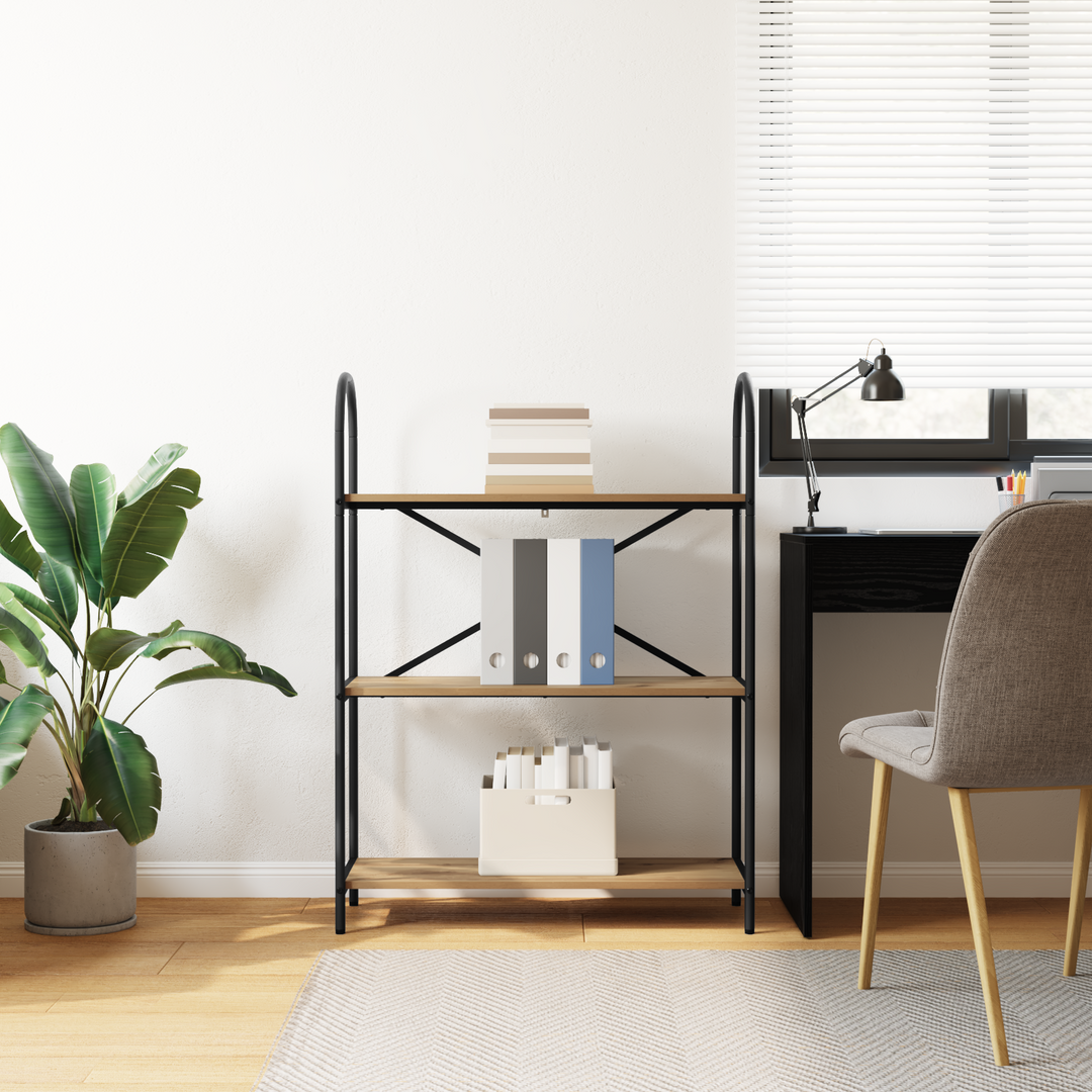 Bogreol Artisan Egetræ 80 x 30 x 109 cm Konstrueret træ