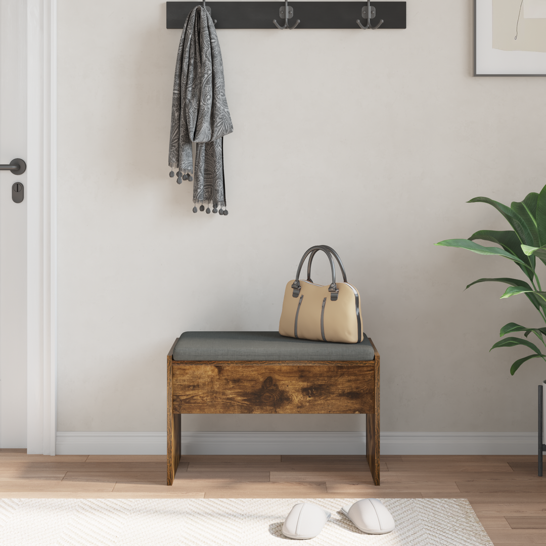 Hallbænk med pude Røget eg 63 x 38 x 40 cm