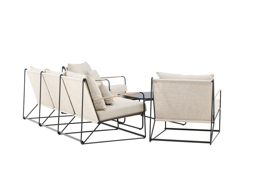 Venture Home Palazzo Sofa Set - Black / Beige