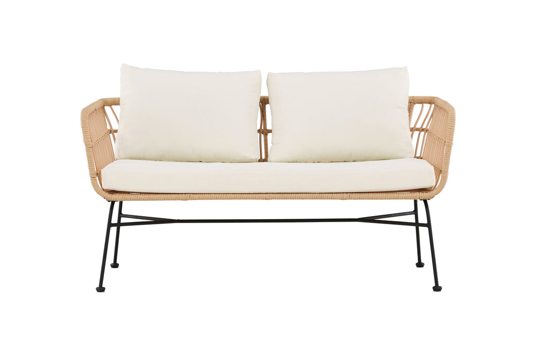 Venture Home Isola Lounge Sofa - Black / Nature Rattan