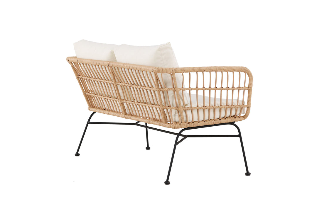 Venture Home Isola Lounge Sofa - Black / Nature Rattan