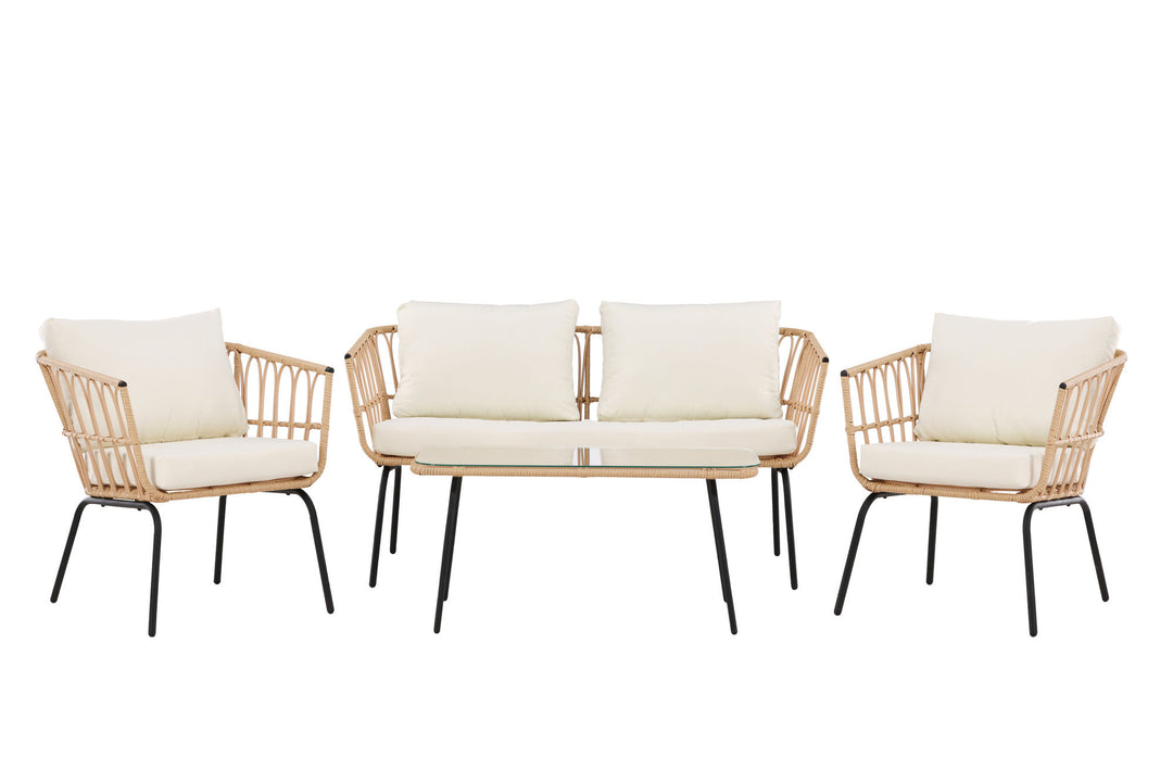 Venture Home Ortigia Lounge Set - Black / Nature Rattan
