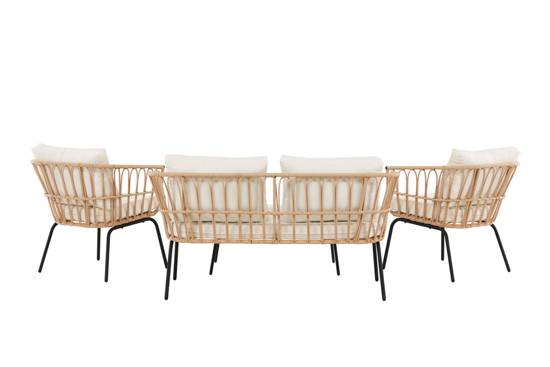 Venture Home Ortigia Lounge Set - Black / Nature Rattan