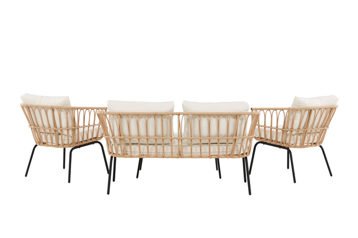 Venture Home Ortigia Lounge Set - Black / Nature Rattan