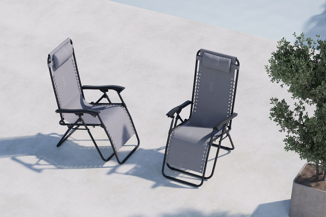 Venture Home Vulcano Solseng 2-pak - Grå / Sort