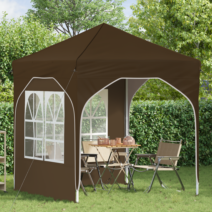 Pop-up Festtelt 192 x 192 x 245 cm Gråbrun