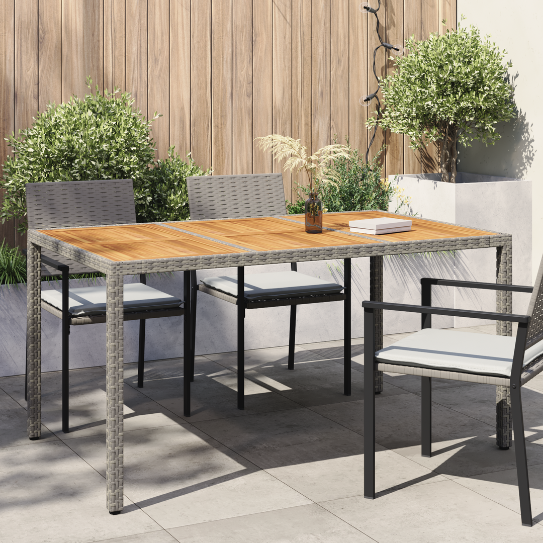 Havemøbel Bord Grå 150 x 90 x 75 cm polyrattan