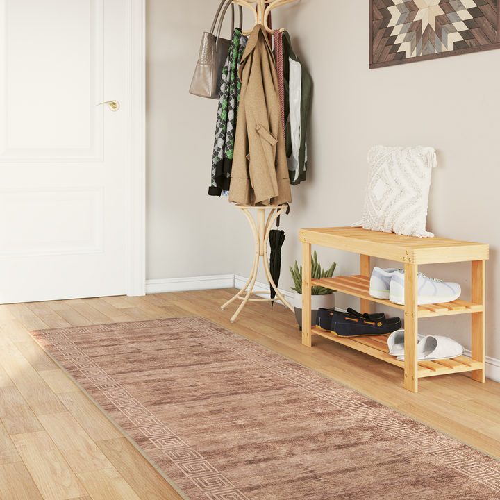 Tæppe Runner MARSA Hvid 100 x 300 cm Polyester og PVC