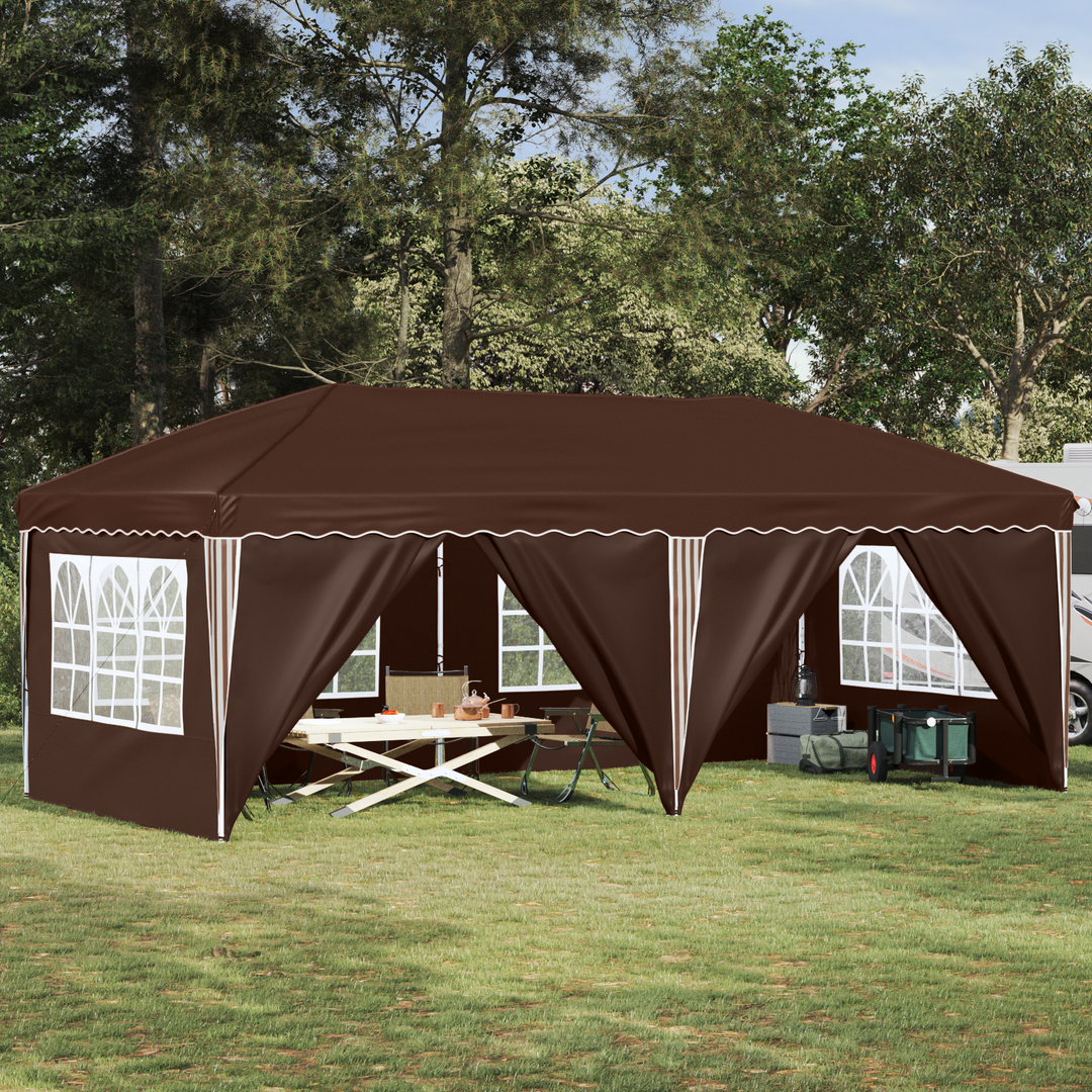 Pop-up Festtelt 575 x 288 x 245 cm Brun