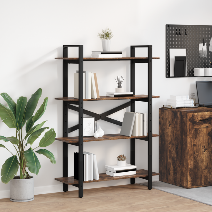 Bogreol Røget eg 100 x 33,5 x 140 cm Konstrueret træ