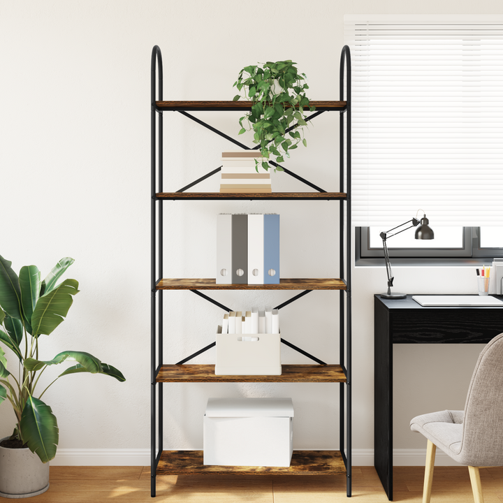 Bogreol Røget eg 80 x 30 x 183 cm Konstrueret træ