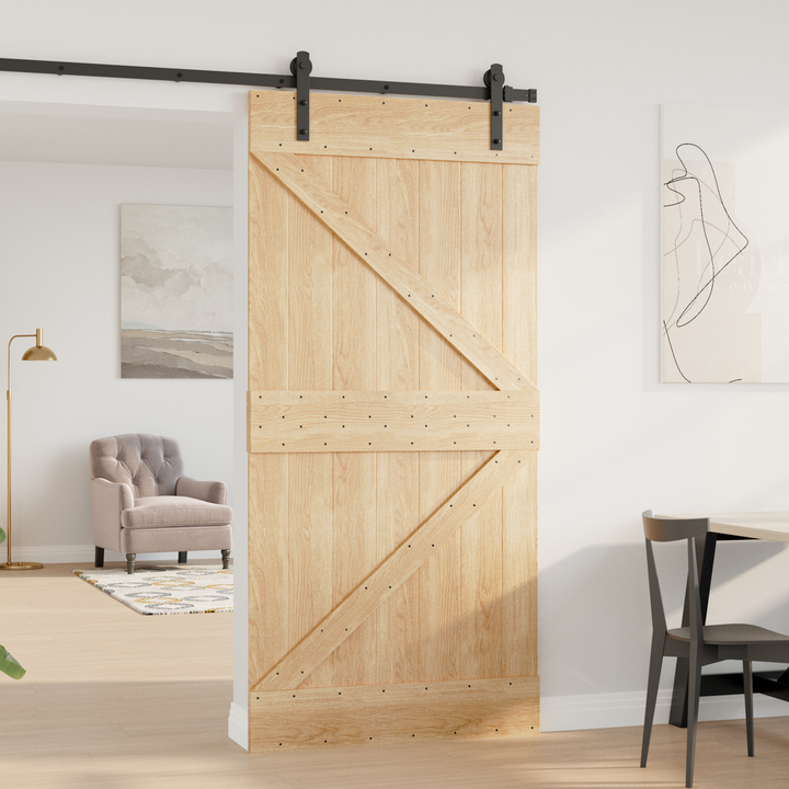 Dør NARVIK Naturfarvet 100 x 210 cm Massivt Fyrretræ