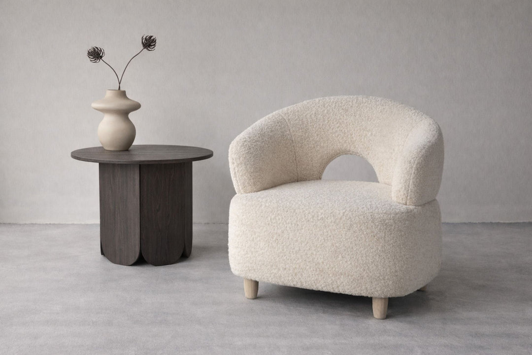Venture Home Moglas Accent Chair - Nature / White Boucle