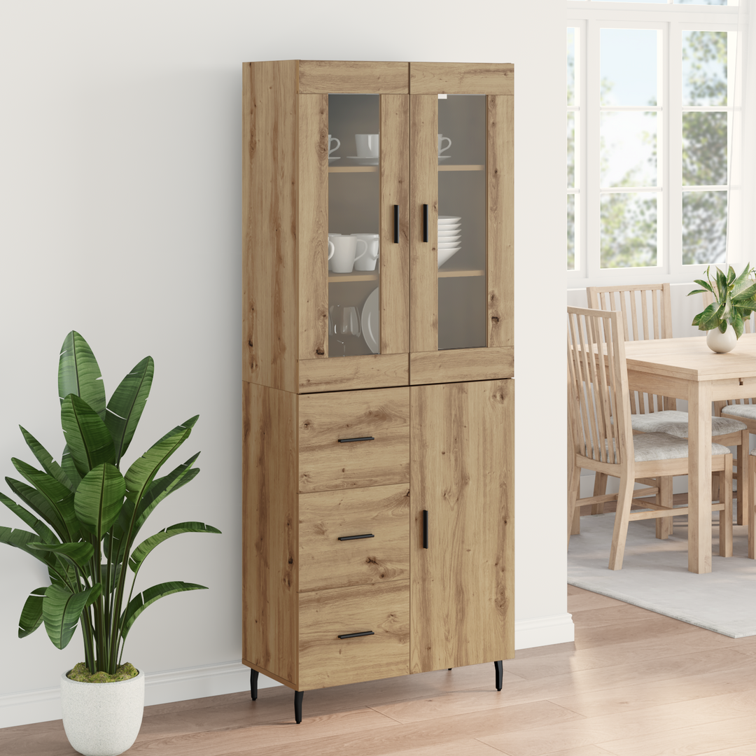 Highboard med skuffe 2 pcs Artisan Egetræ Konstrueret træ