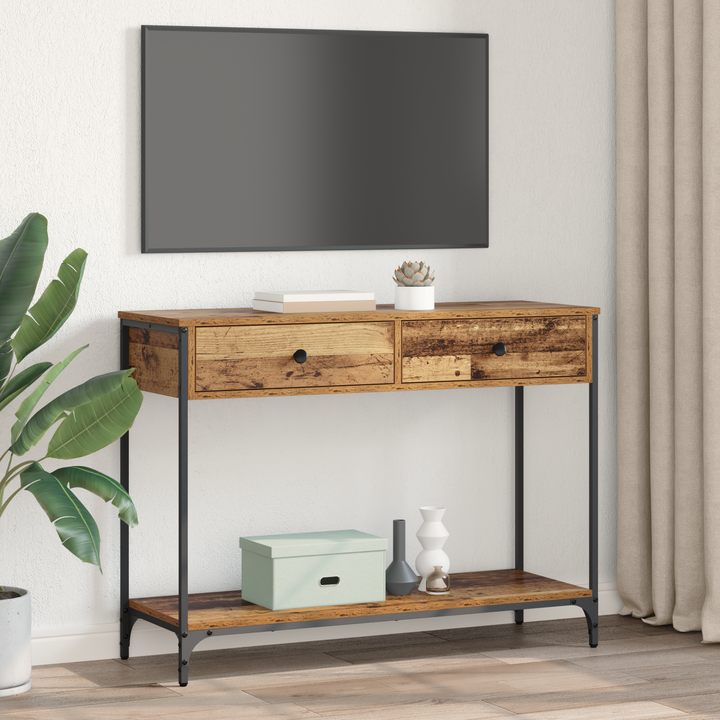 Konsolbord Gammelt træ 100 x 34,5 x 75 cm Konstrueret træ