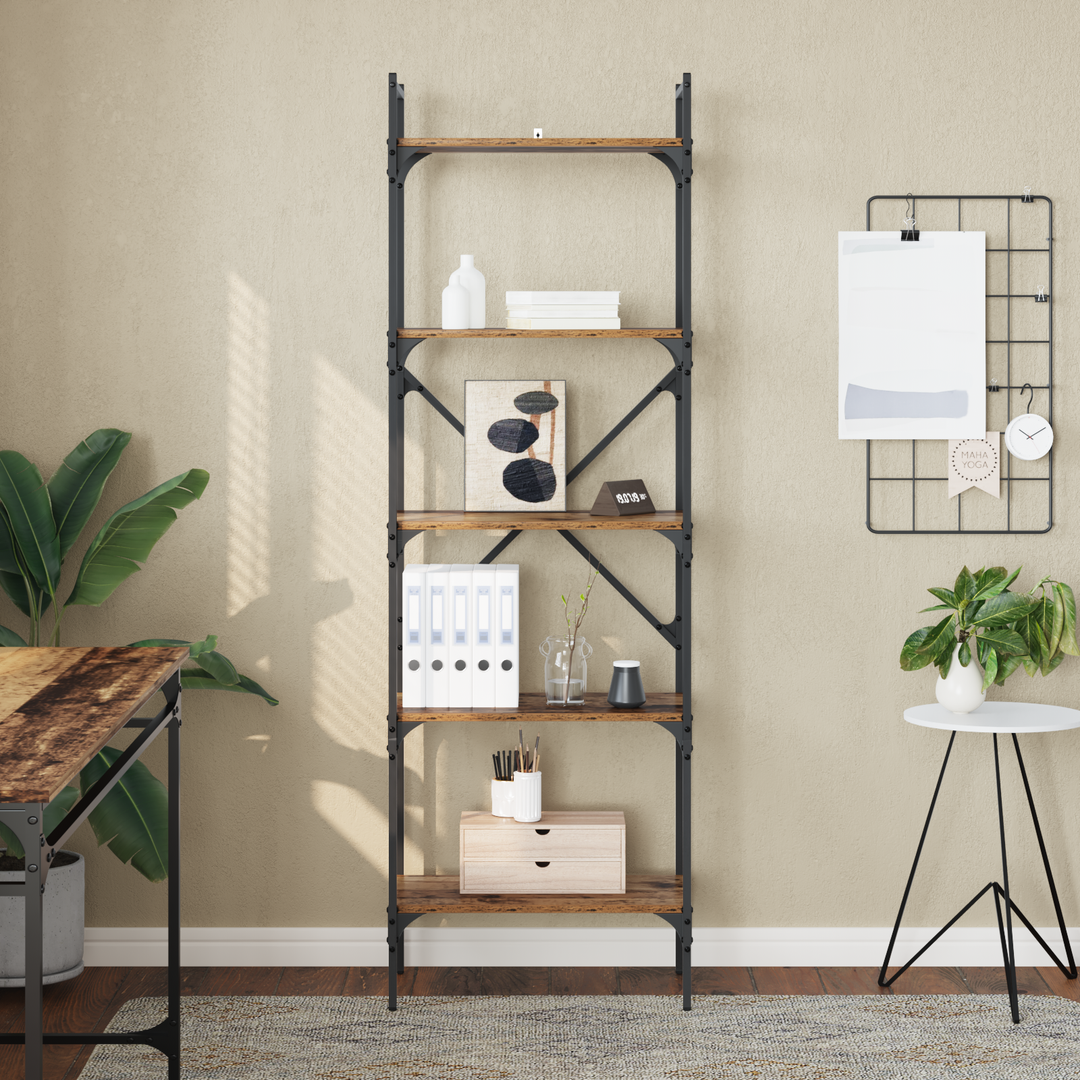 Bogreol Gammelt træ 56 x 32 x 174 cm Konstrueret træ