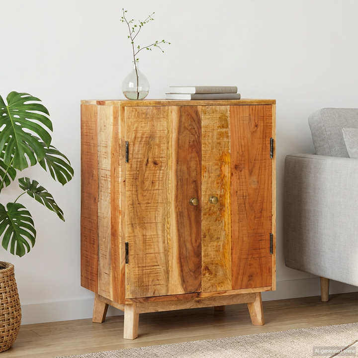 Opbevaringsskabe med dør Brun 55 x 35 x 75 cm Massivt mangotræ