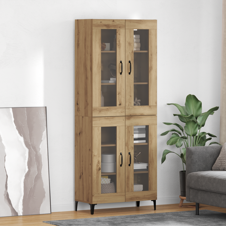 Highboard Artisan Egetræ 69,5 x 34 x 180 cm Konstrueret træ