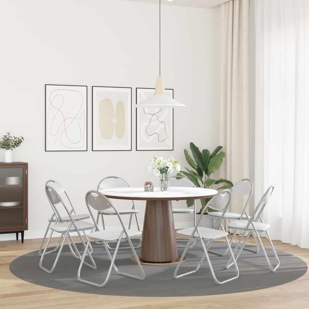 Sammenklappelig stol 8 pcs Hvid og Grå 48 x 43,5 x 81 cm