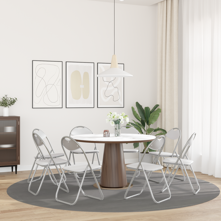 Sammenklappelig stol 8 pcs Hvid og Grå 48 x 43,5 x 81 cm