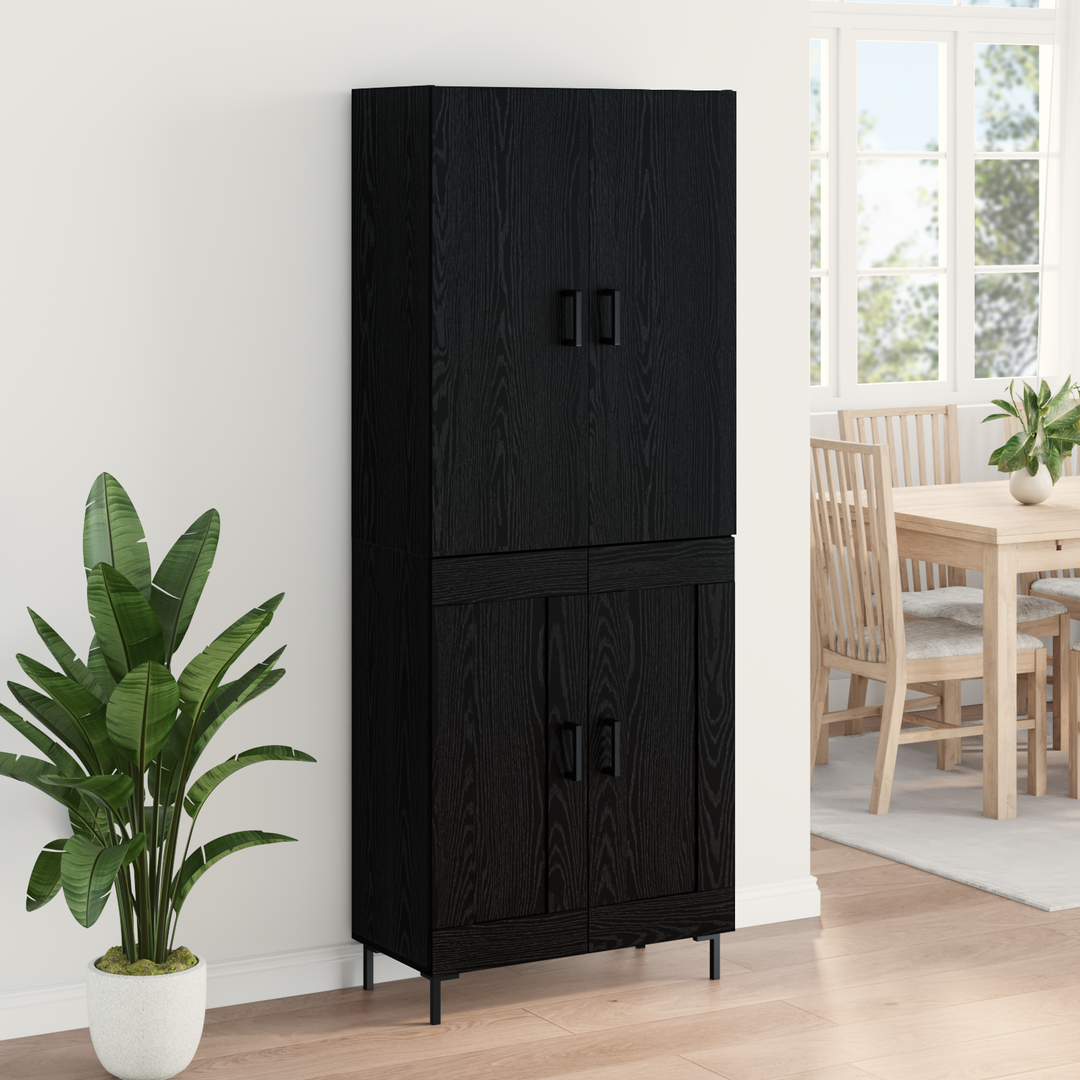 Highboard Sort eg 69,5 x 34 x 180 cm Konstrueret træ