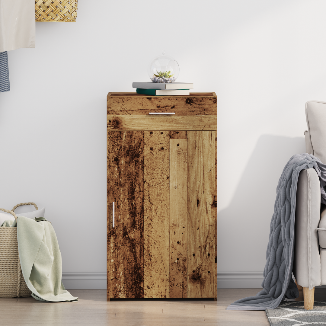 Sideboard med skuffe Gammelt træ 50 x 42,5 x 93 cm