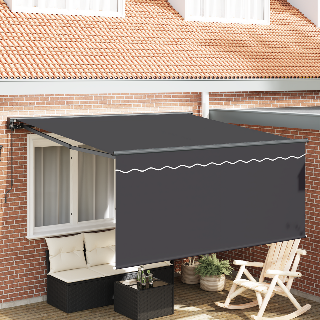 Utrækkelig Markise Antracit 350 x 250 cm Polyester og Aluminium