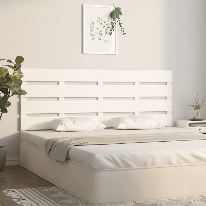 sengegavl 140x3x80 cm massivt fyrretræ hvid