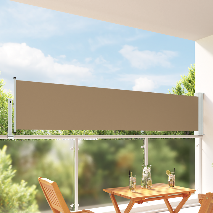 Side Markise 80 x 300 cm 100% polyester jern stål Rektangulær