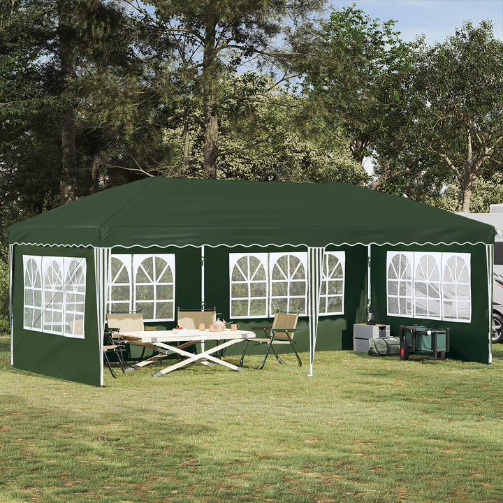 Pop-up Festtelt 575 x 289 x 245 cm Grøn