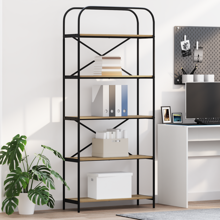 Bogreol Artisan Egetræ 80 x 30 x 183 cm Konstrueret træ