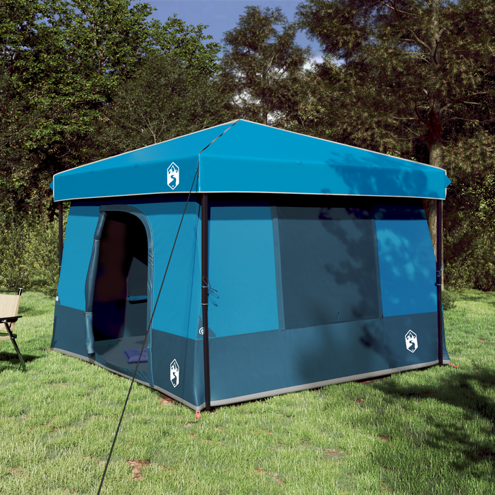Camping Telt Sæt med tag 2 pcs Blå Taffeta og Stof