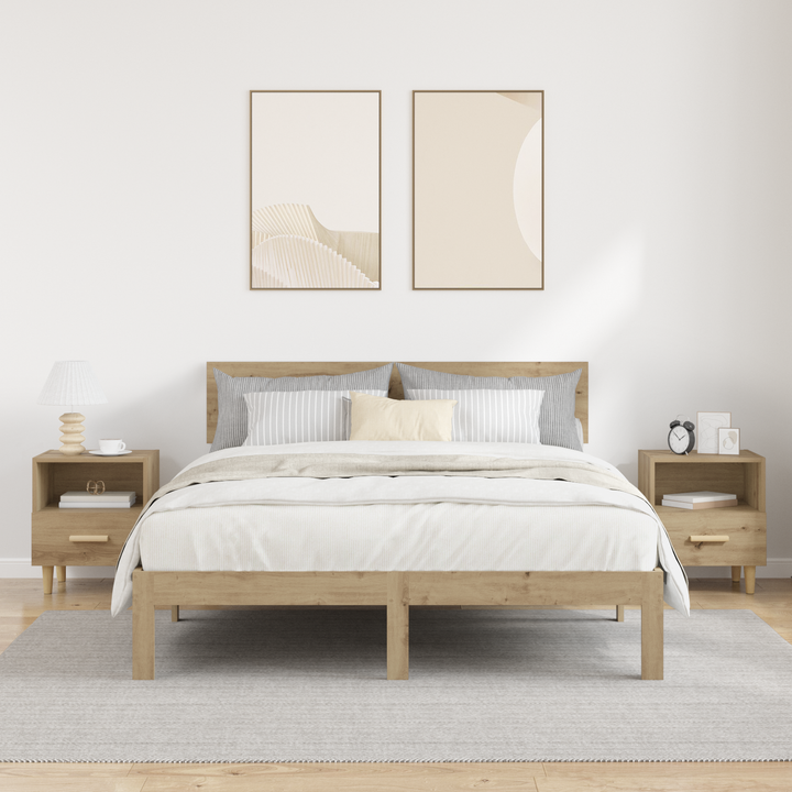 Natskab 2 pcs Artisan Egetræ 40 x 35 x 47 cm Konstrueret træ