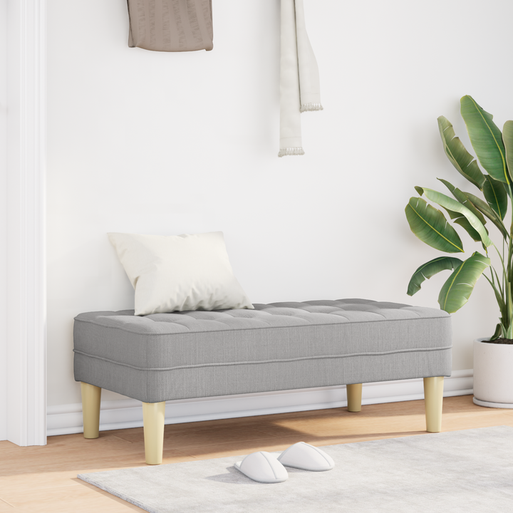 bænk med pude Skygrå 113 x 57 x 39 cm Stof