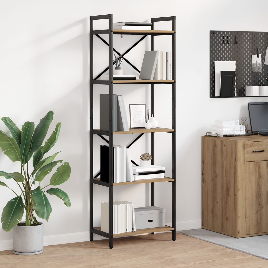 Bogreol Artisan Egetræ 56 x 34 x 171 cm Konstrueret træ