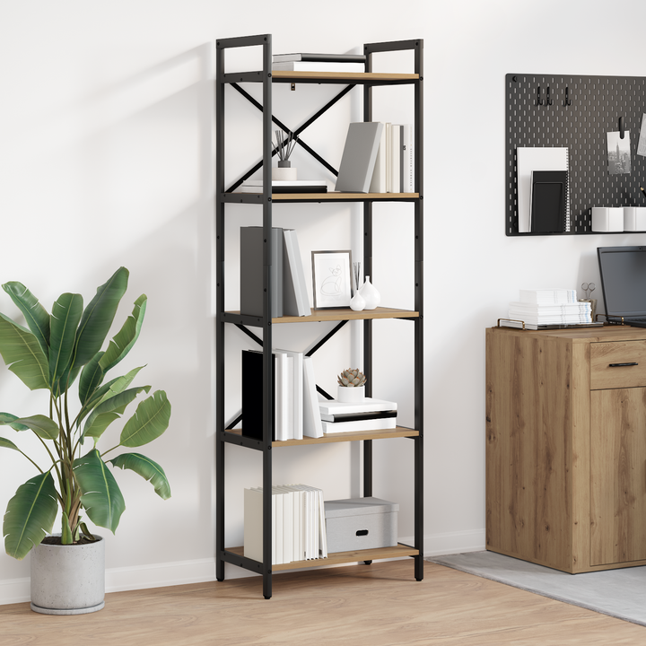 Bogreol Artisan Egetræ 56 x 34 x 171 cm Konstrueret træ