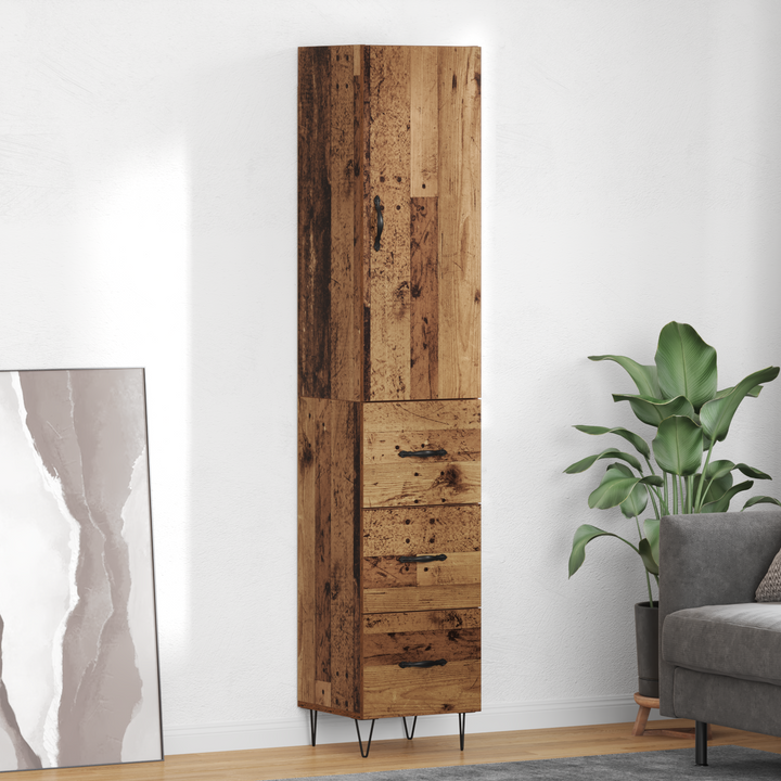 Highboard Gammelt træ 34,5 x 34 x 90 cm Konstrueret træ