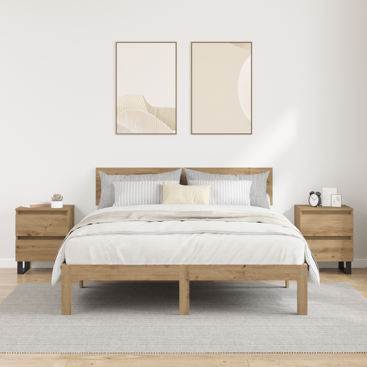 Natskab 2 pcs Artisan Egetræ 40 x 35 x 50 cm Konstrueret træ