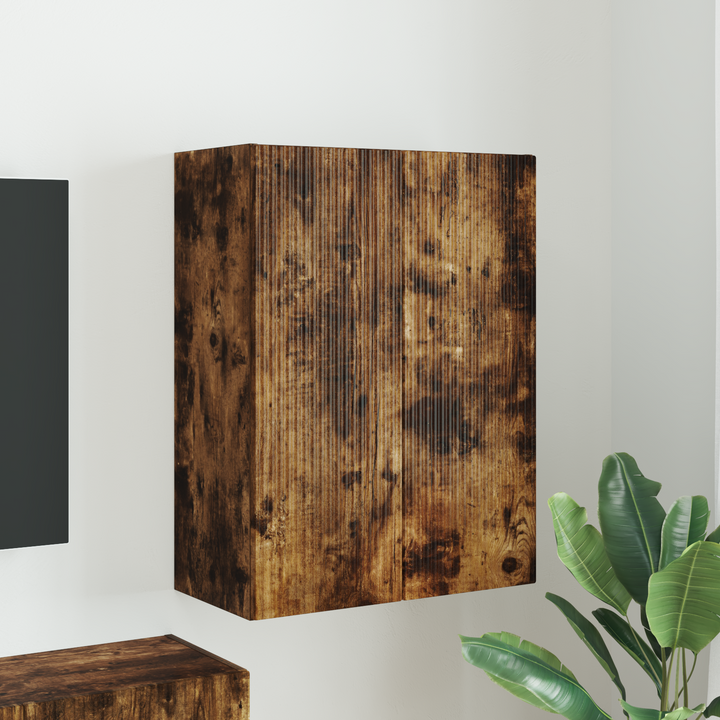 TV vægskab Røget eg 59,5 x 31 x 80 cm Konstrueret træ