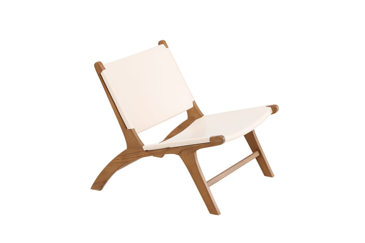 Vind Rike Lounge Chair  - Teak / Cream PU Leather