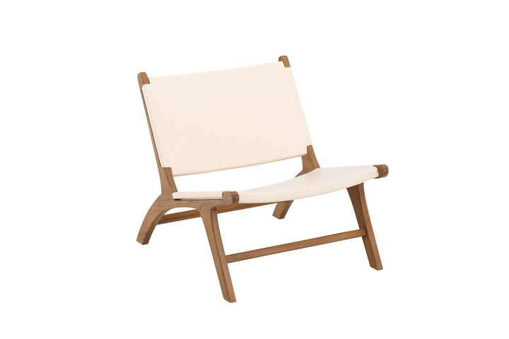 Vind Rike Lounge Chair  - Teak / Cream PU Leather