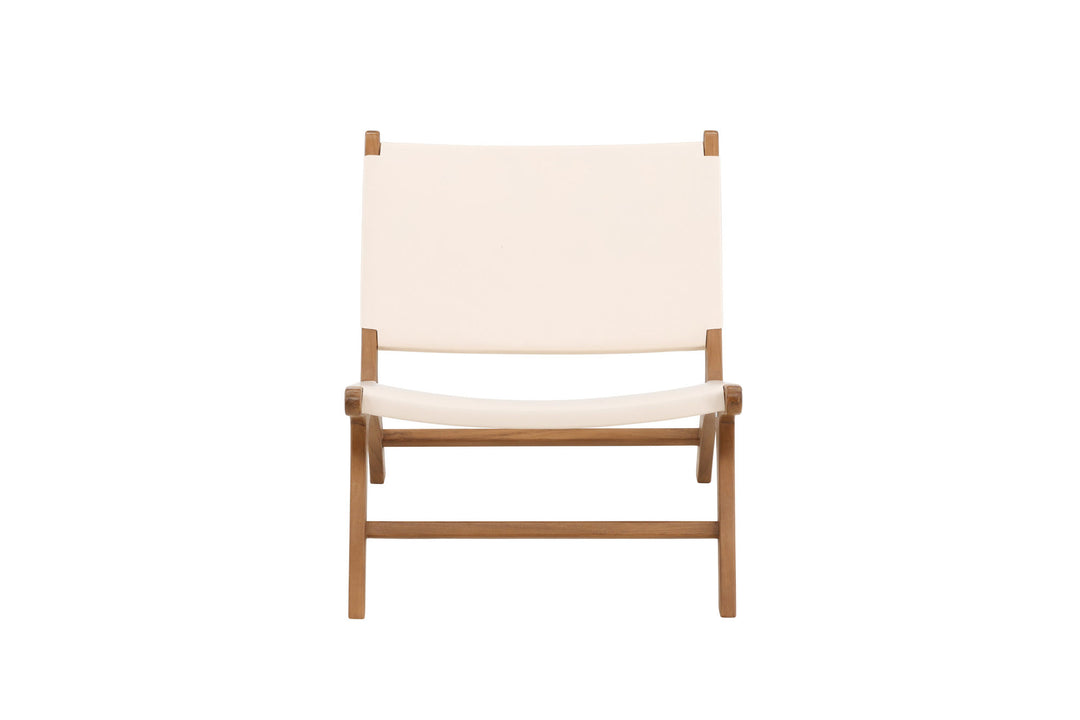 Vind Rike Lounge Chair  - Teak / Cream PU Leather