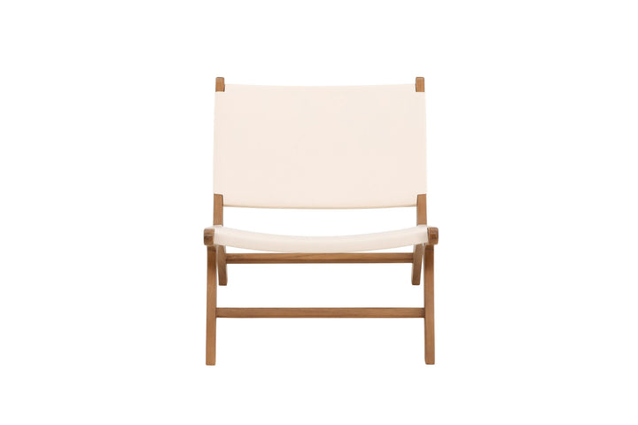 Vind Rike Lounge Chair  - Teak / Cream PU Leather