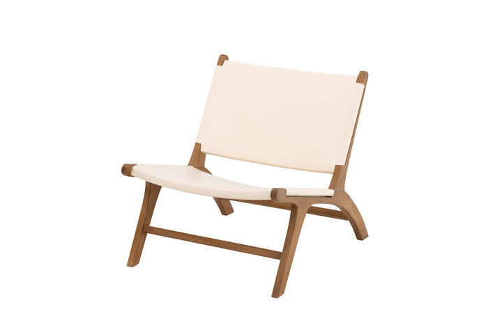 Vind Rike Lounge Chair  - Teak / Cream PU Leather